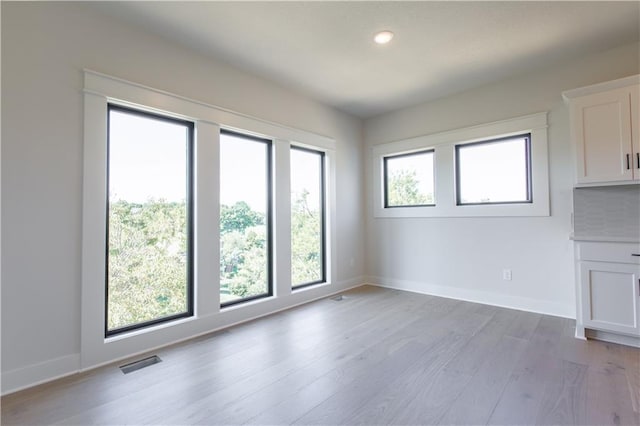 empty room featuring light wood-type flooring