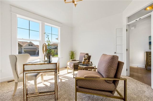 25212 W 92nd St, Lenexa, KS 66227 - sitting room with visible vents, baseboards, and carpet floors