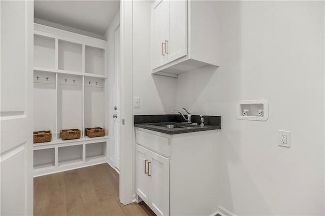 25212 W 92nd St, Lenexa, KS 66227 - mudroom with wood finished floors and a sink