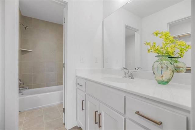 25212 W 92nd St, Lenexa, KS 66227 - bathroom featuring shower / bathing tub combination, tile patterned flooring, and vanity