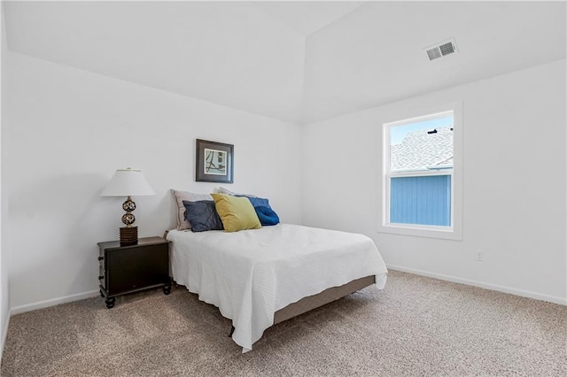 25212 W 92nd St, Lenexa, KS 66227 - bedroom featuring carpet flooring, visible vents, lofted ceiling, and baseboards