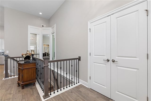 hall featuring light hardwood / wood-style flooring