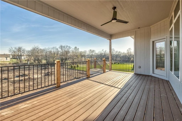 deck featuring ceiling fan