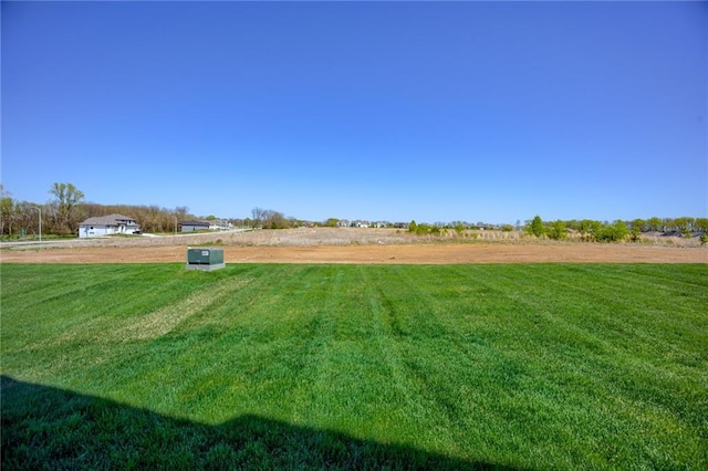 view of yard with a rural view