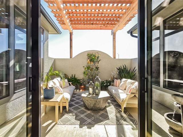 2908 NE 102nd St, Kansas City, MO 64155 - balcony with a pergola and a patio area
