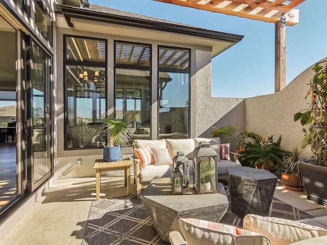 2908 NE 102nd St, Kansas City, MO 64155 - view of terrace featuring an outdoor living space
