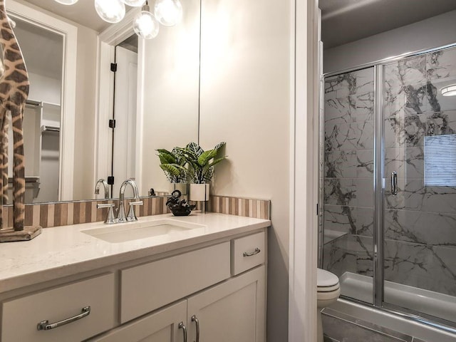 2908 NE 102nd St, Kansas City, MO 64155 - bathroom with walk in shower, toilet, and vanity