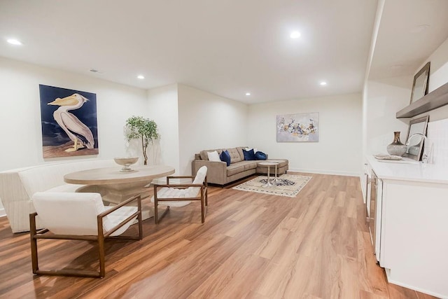 living room featuring light hardwood / wood-style flooring