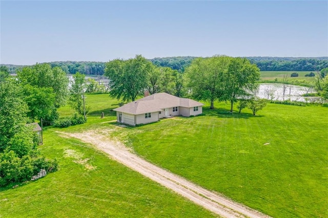 drone / aerial view featuring a rural view