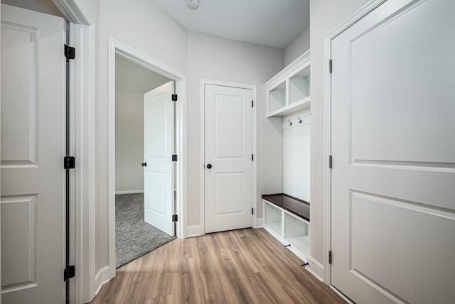 mudroom featuring light hardwood / wood-style flooring