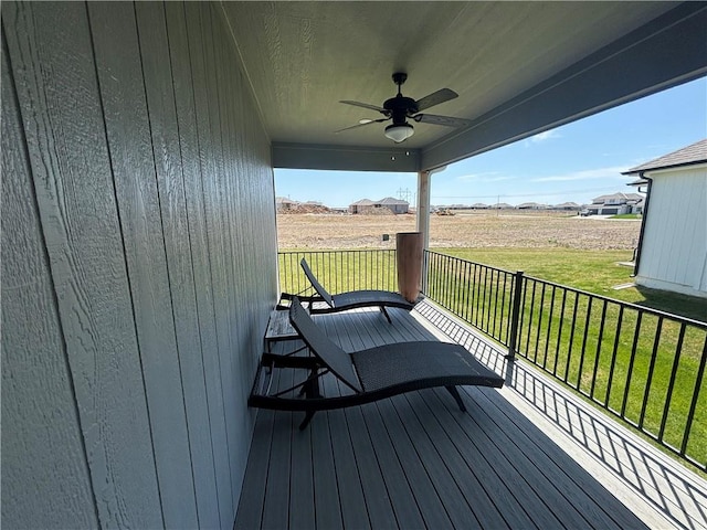 deck with ceiling fan