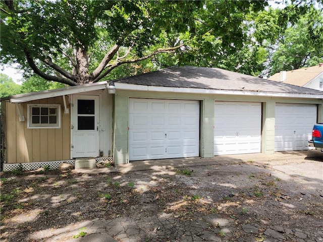 view of garage