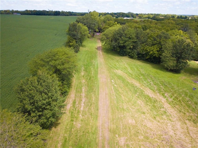 aerial view featuring a rural view