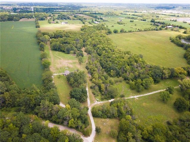 drone / aerial view featuring a rural view