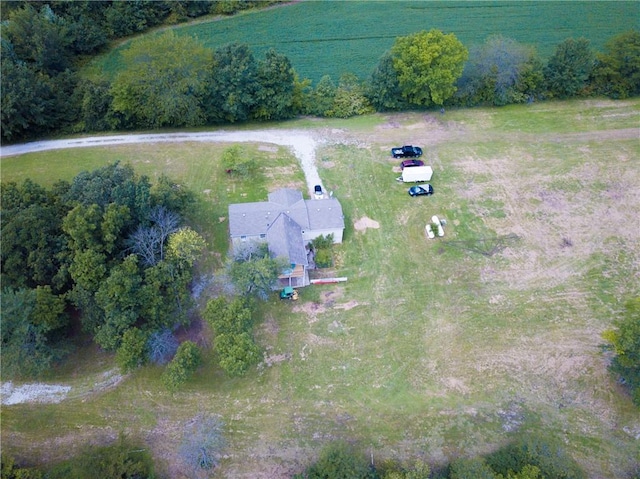 aerial view featuring a rural view