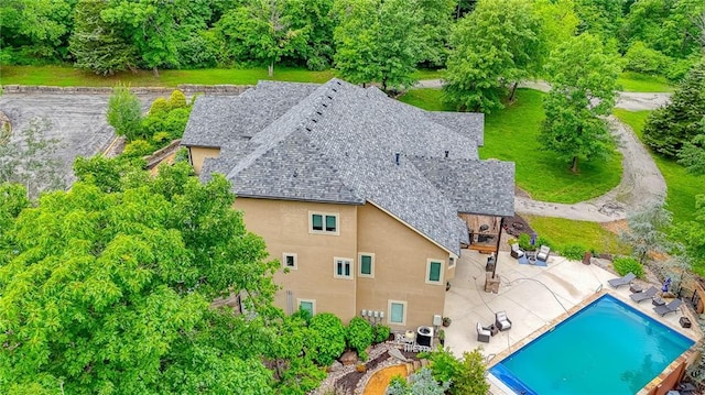 29800 E 65th St, Blue Springs, MO 64014 - aerial view of property and surrounding area featuring a pool area
