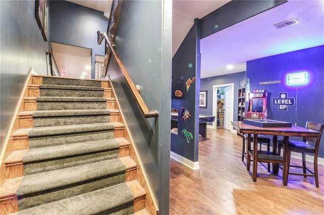 29800 E 65th St, Blue Springs, MO 64014 - stairway with wood finished floors and baseboards