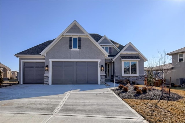 craftsman-style home featuring a garage