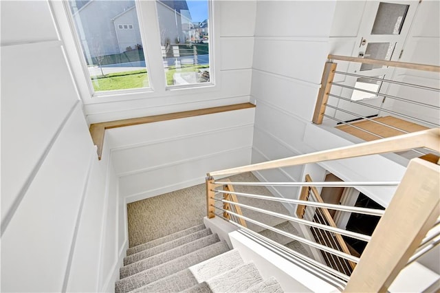 stairs with carpet floors