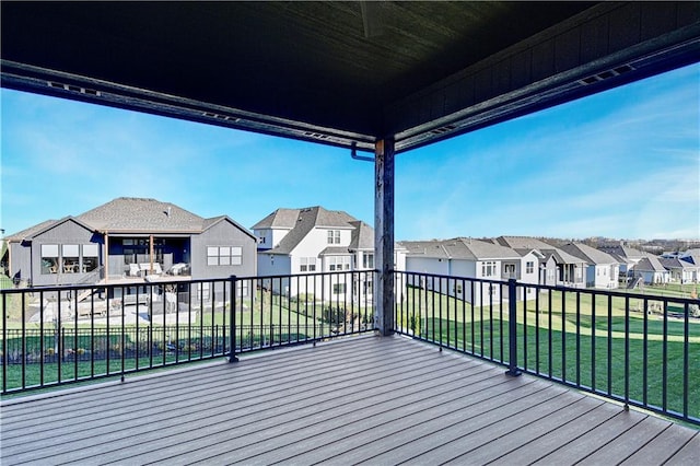 17321 Gillette St, Overland Park, KS 66221 - wooden deck featuring a residential view and a lawn