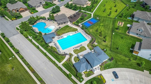 17321 Gillette St, Overland Park, KS 66221 - bird's eye view of a pool
