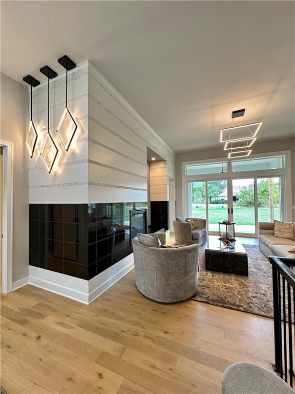 living room featuring hardwood / wood-style floors