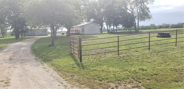 exterior space with a rural view