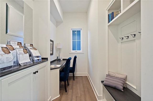 mudroom featuring light wood-type flooring