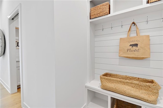 mudroom featuring hardwood / wood-style floors