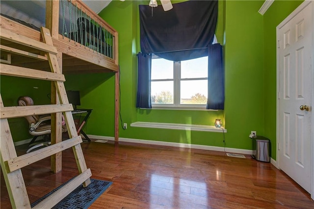 unfurnished bedroom featuring wood-type flooring