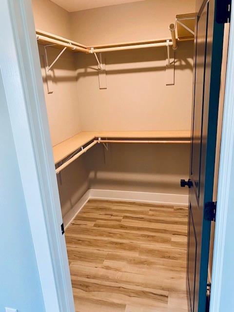 spacious closet with light wood-style floors