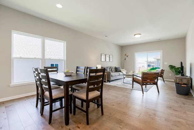 dining room featuring light hardwood / wood-style floors