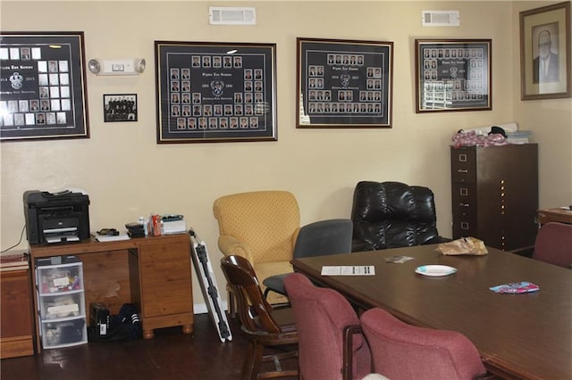 office featuring dark hardwood / wood-style floors