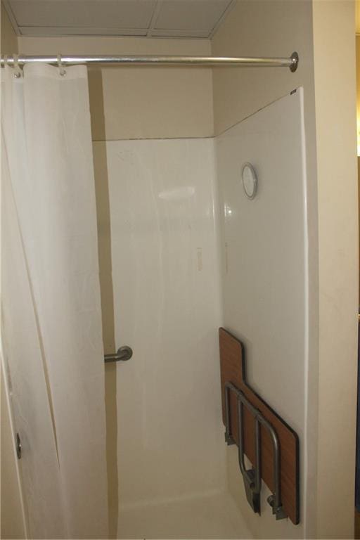 bathroom with a shower