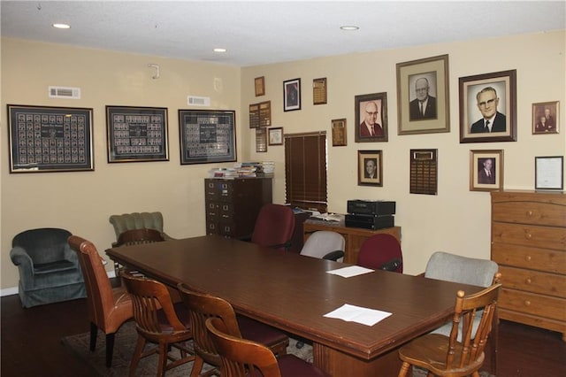 dining room featuring dark hardwood / wood-style floors