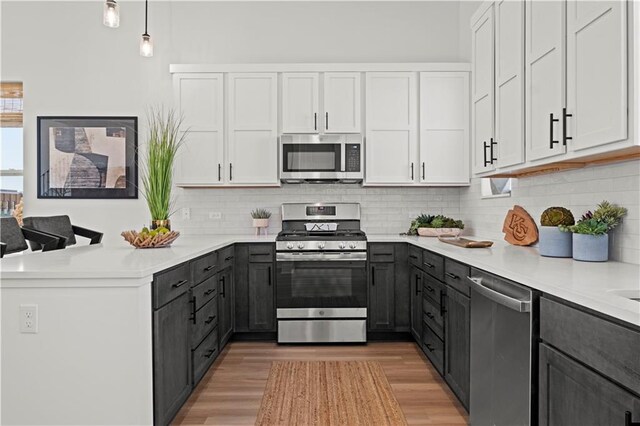 453 SW Longview Blvd, Lees Summit, MO 64081 - kitchen featuring appliances with stainless steel finishes, light wood-style flooring, and light countertops