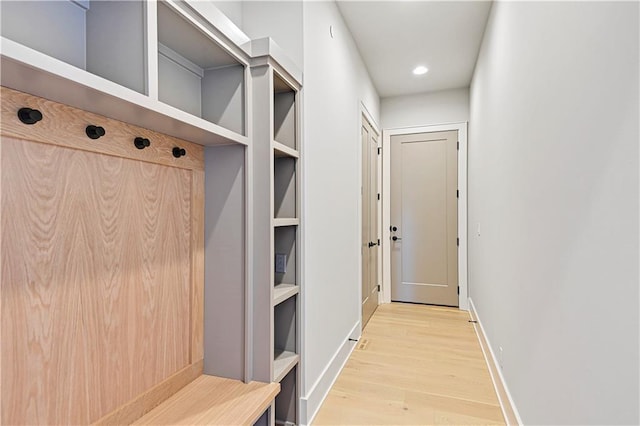 mudroom featuring hardwood / wood-style flooring