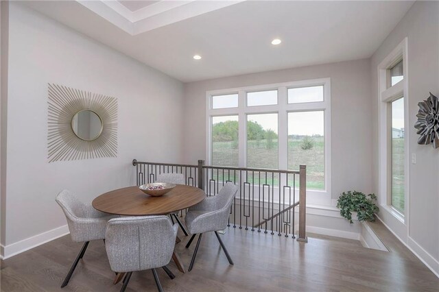 12200 W 138th Pl, Overland Park, KS 66221 - dining room featuring wood finished floors, baseboards, and recessed lighting