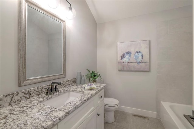 13812 Quigley St, Overland Park, KS 66221 - full bathroom featuring vanity, toilet, tile patterned floors, and baseboards