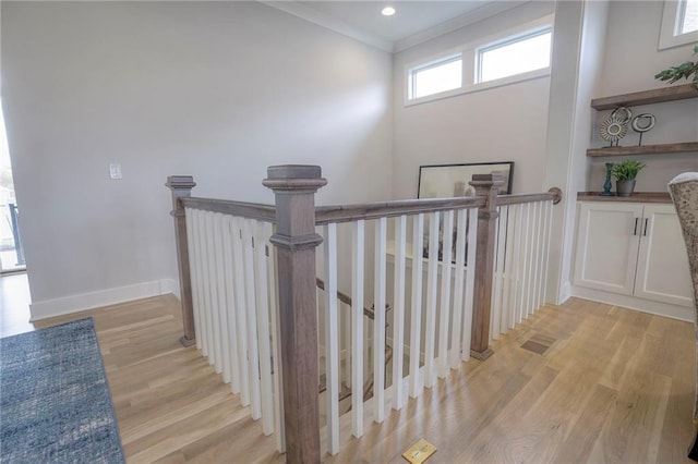 13812 Quigley St, Overland Park, KS 66221 - stairs with wood finished floors, baseboards, and recessed lighting