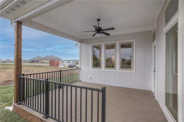 13812 Quigley St, Overland Park, KS 66221 - balcony with ceiling fan