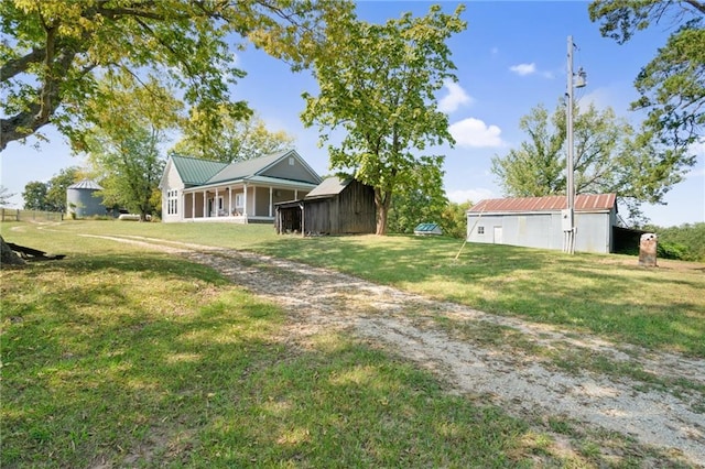 exterior space featuring a yard