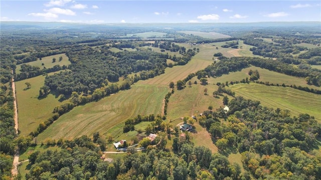 aerial view with a rural view