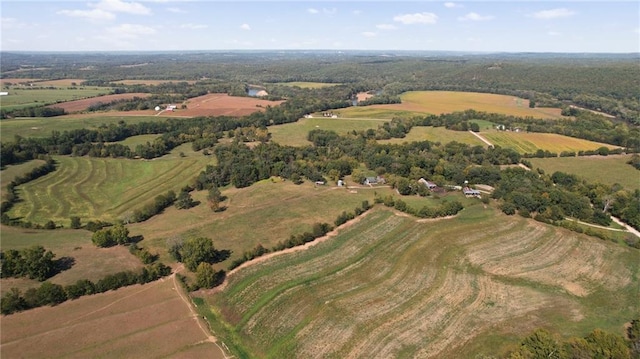 bird's eye view with a rural view