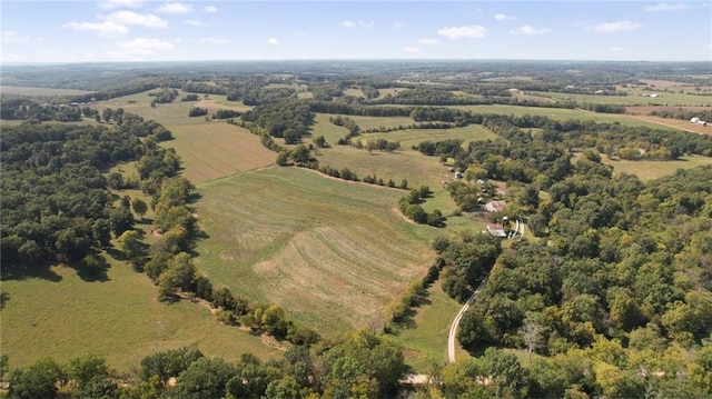 aerial view featuring a rural view