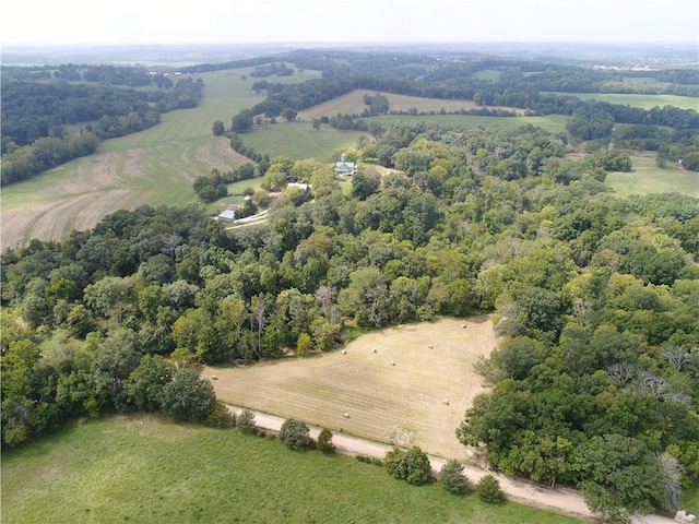 bird's eye view with a rural view