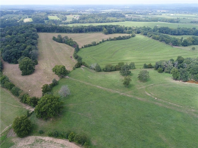 drone / aerial view with a rural view