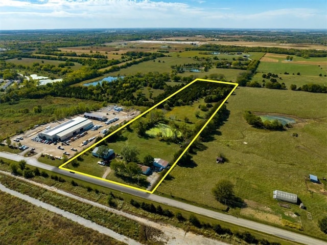 9730 Sunflower Rd, De Soto, KS 66018 - drone / aerial view featuring a rural view