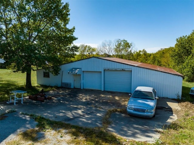 view of garage