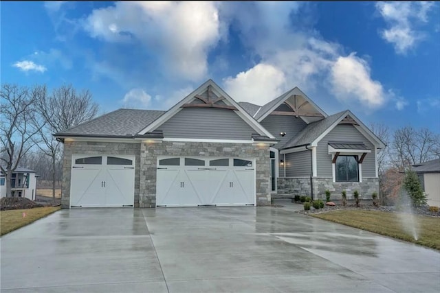 craftsman-style house with a garage